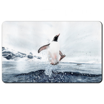 Frühstücksbrettchen Brettchen Aquarell Kunst Druck Kunstdruck Pinguin